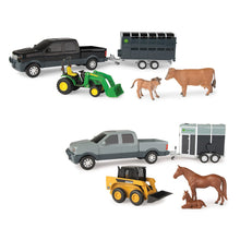 Load image into Gallery viewer, John Deere Pick Up & Livestock Trailer Set - Assorted