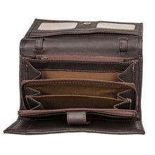 Load image into Gallery viewer, Ladies Purse - Brown Leather Clutch with Tooled Leather Facing