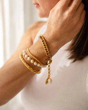 Load image into Gallery viewer, Ophelia Chain Gold Bracelet with Shell & Freshwater Pearl Charms
