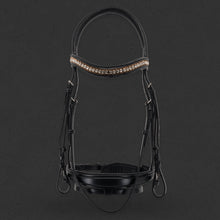Load image into Gallery viewer, Grainge Dressage Snaffle Bridle with Crystal Curved Browband