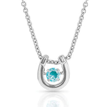 Load image into Gallery viewer, Montana Silversmiths Dancing Birthstone Horseshoe Necklace
