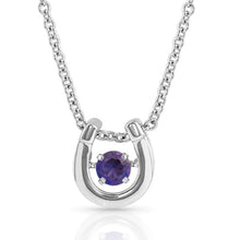 Load image into Gallery viewer, Montana Silversmiths Dancing Birthstone Horseshoe Necklace