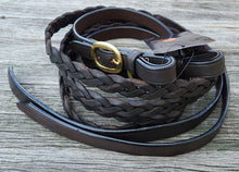 Load image into Gallery viewer, Toprail Secret Plait Split Leather Show Reins