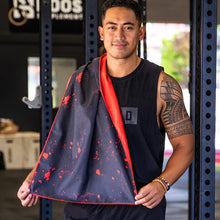 Load image into Gallery viewer, Cheeky Winx Gym Towel - Red Paint Splatter