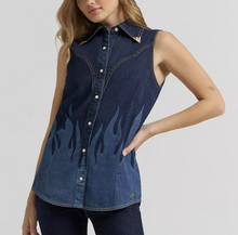 Load image into Gallery viewer, Lainey Wilson X Wrangler Womens Denim Sleeveless Shirt