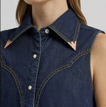 Load image into Gallery viewer, Lainey Wilson X Wrangler Womens Denim Sleeveless Shirt