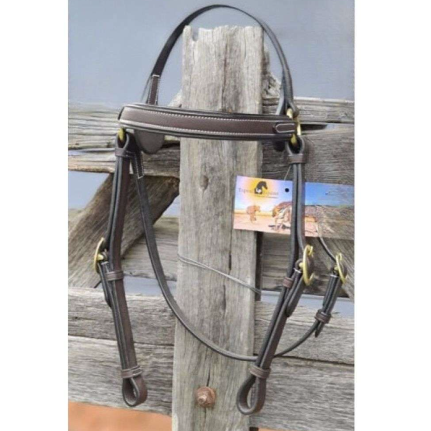 TOPRAIL LEATHER SHOW BRIDLE - DOUBLE STITCHED