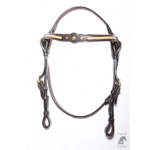 TOPRAIL LEATHER SHOW BRIDLE WITH GOLD PLAIT