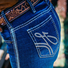 Load image into Gallery viewer, Hitchley & Harrow Comfort Cut High Rise Richmond Beige Stitch Jeans