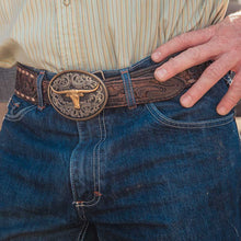Load image into Gallery viewer, Montana Attitude Two-Toned Longhorn Buckle