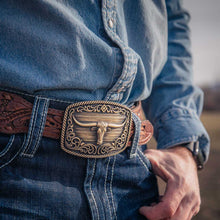 Load image into Gallery viewer, Montana Longhorn Legend Heritage Attitude Buckle