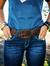 Load image into Gallery viewer, Hitchley & Harrow Plaited Belt With Square Buckle