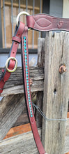 Load image into Gallery viewer, Toprail Leather Breastplate With Turquoise Beading