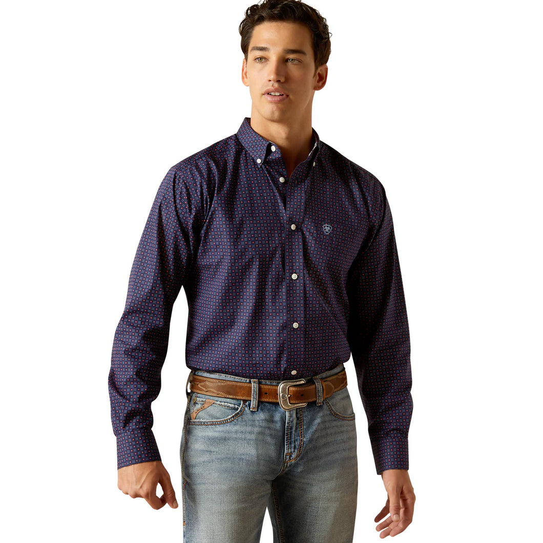 Ariat Mens Wrinkle Free Wells Fitted Long Sleeve Shirt