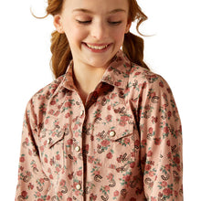 Load image into Gallery viewer, Ariat Girls Flowers N Horseshoes Long Sleeve Snap Shirt
