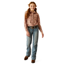 Load image into Gallery viewer, Ariat Girls Flowers N Horseshoes Long Sleeve Snap Shirt
