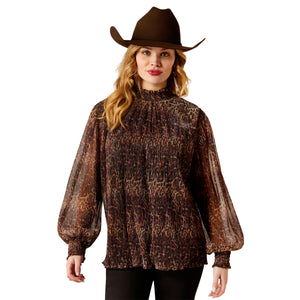 Ariat Womens Plume Pleated Long Sleeve Top