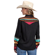Load image into Gallery viewer, Stetson Womens Stripe Border Print Long Sleeve Shirt
