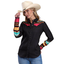 Load image into Gallery viewer, Stetson Womens Stripe Border Print Long Sleeve Shirt

