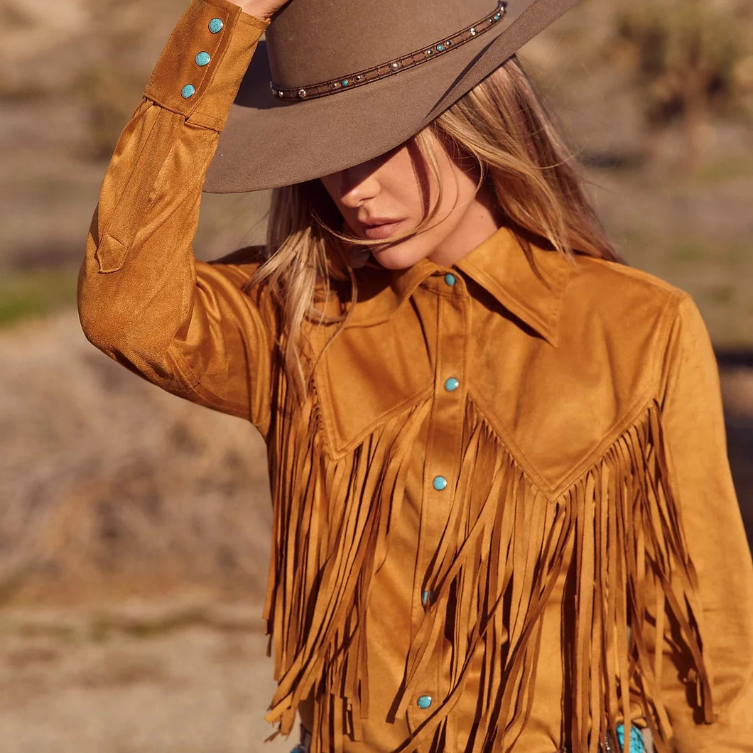 WRANGLER LAINEY WILSON WOMENS FRINGE SHIRT