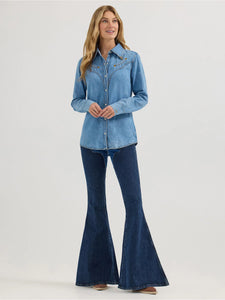 Wrangler Lainey Wilson Womens Moxie Western Denim Shirt