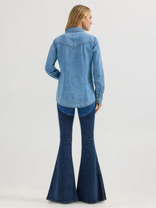 Wrangler Lainey Wilson Womens Moxie Western Denim Shirt