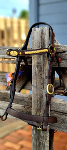 Toprail Ash A Show Bridle With Gold Plait