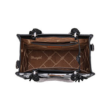 Load image into Gallery viewer, Wrangler Cow Print Tassel Crossbody Bag
