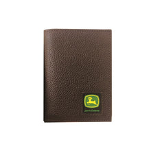 Load image into Gallery viewer, John Deere Brown Pebble Grain Leather Tri-Fold Wallet - Trademark Logo
