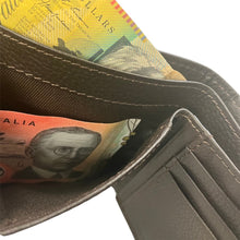 Load image into Gallery viewer, John Deere Brown Pebble Grain Leather Tri-Fold Wallet - Trademark Logo
