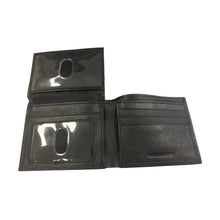 Load image into Gallery viewer, John Deere Black Pebble Grain Leather Bi-Fold Wallet - Trademark Logo
