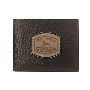 JOHN DEERE BROWN PEBBLE GRAIN LEATHER BI-FOLD WALLET