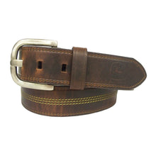 Load image into Gallery viewer, JOHN DEERE OIL TANNED LEATHER 38MM - SILVER FINISH BUCKLE BELT
