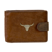 Load image into Gallery viewer, LONGHORN HAIR ON LEATHER BI-FOLD WALLET
