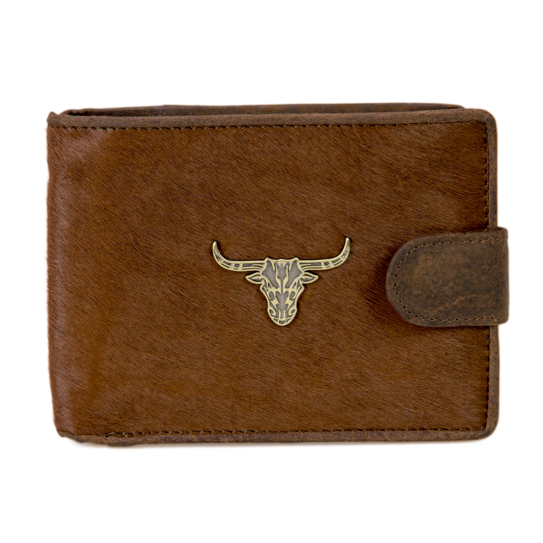 LONGHORN HAIR ON LEATHER BI-FOLD WALLET