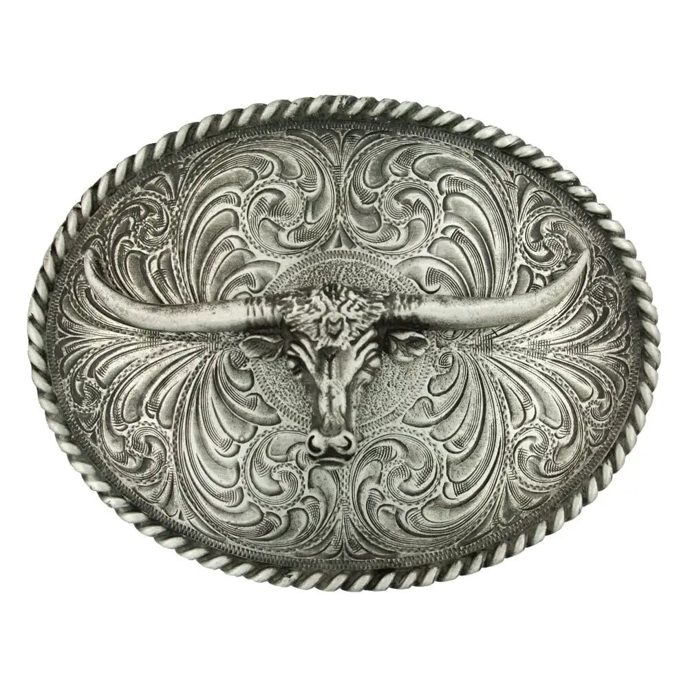 Antiqued Attitude Longhorn Classic Buckle