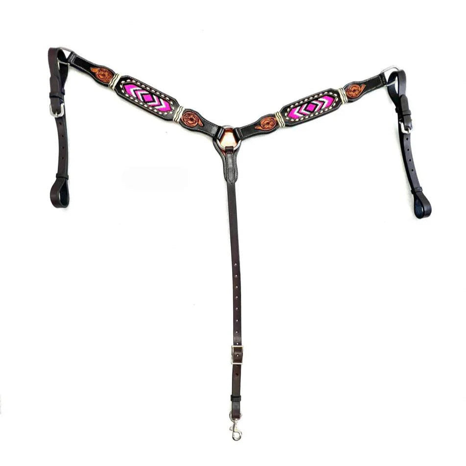 SMOOTH LIKE CACTUS CHEYANNE PINK FLORAL BREASTPLATE
