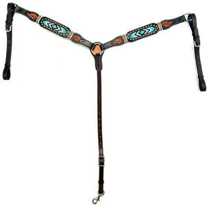 SMOOTH LIKE CACTUS CHEYANNE TURQUOISE FLORAL BREASTPLATE