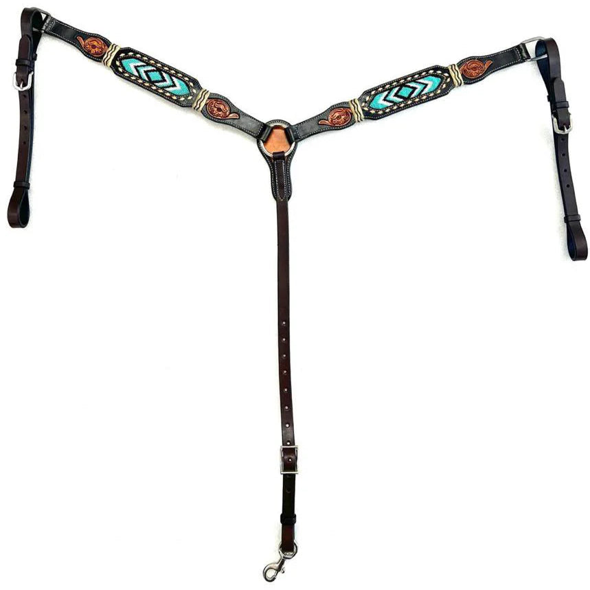 SMOOTH LIKE CACTUS CHEYANNE TURQUOISE FLORAL BREASTPLATE