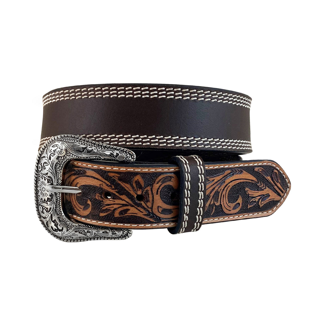 Roper Mens Genuine Leather With Buff Harness Belt