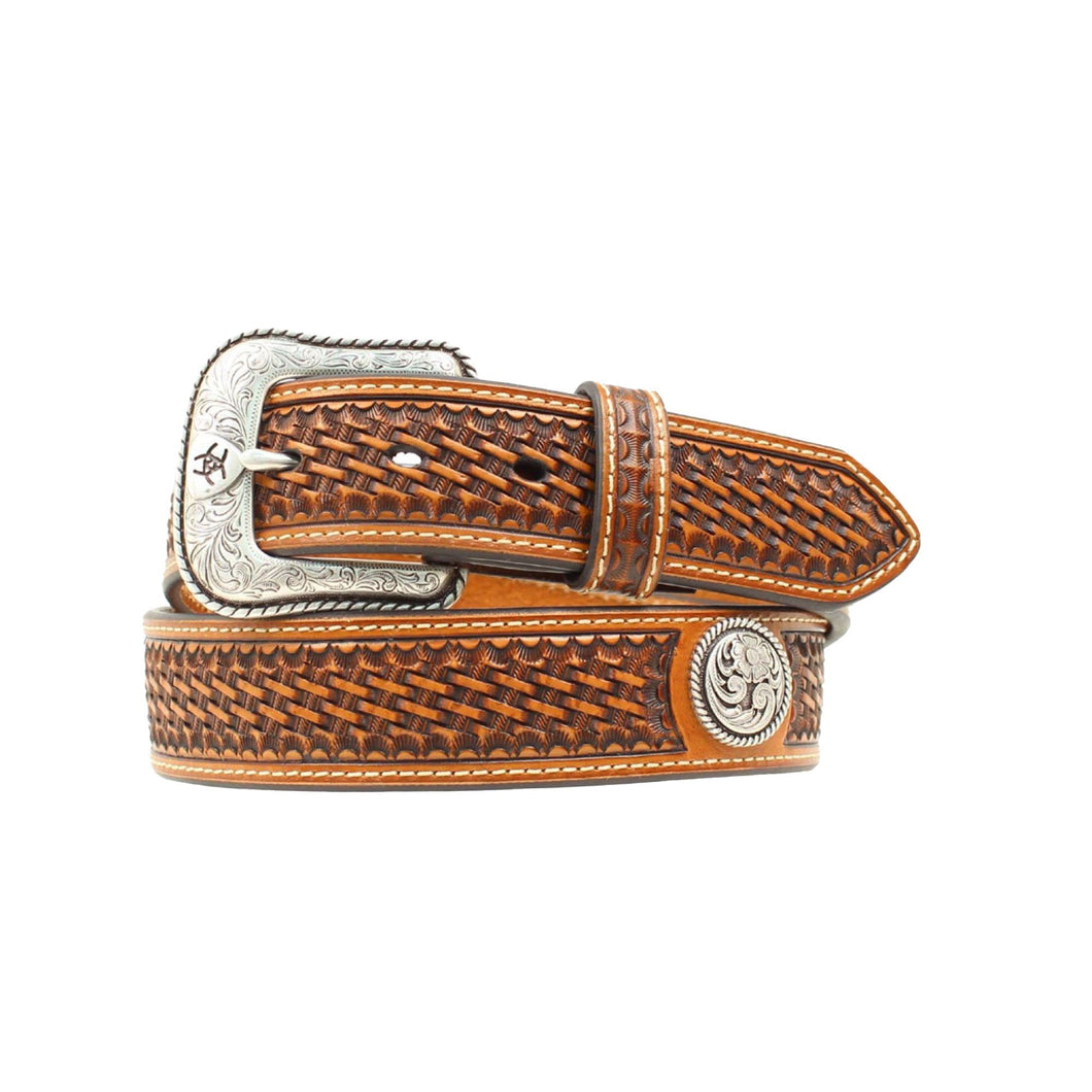 Ariat Mens basketweave stamped belt