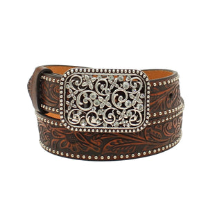 ARIAT GIRLS FLORAL EMBOSSED BELT