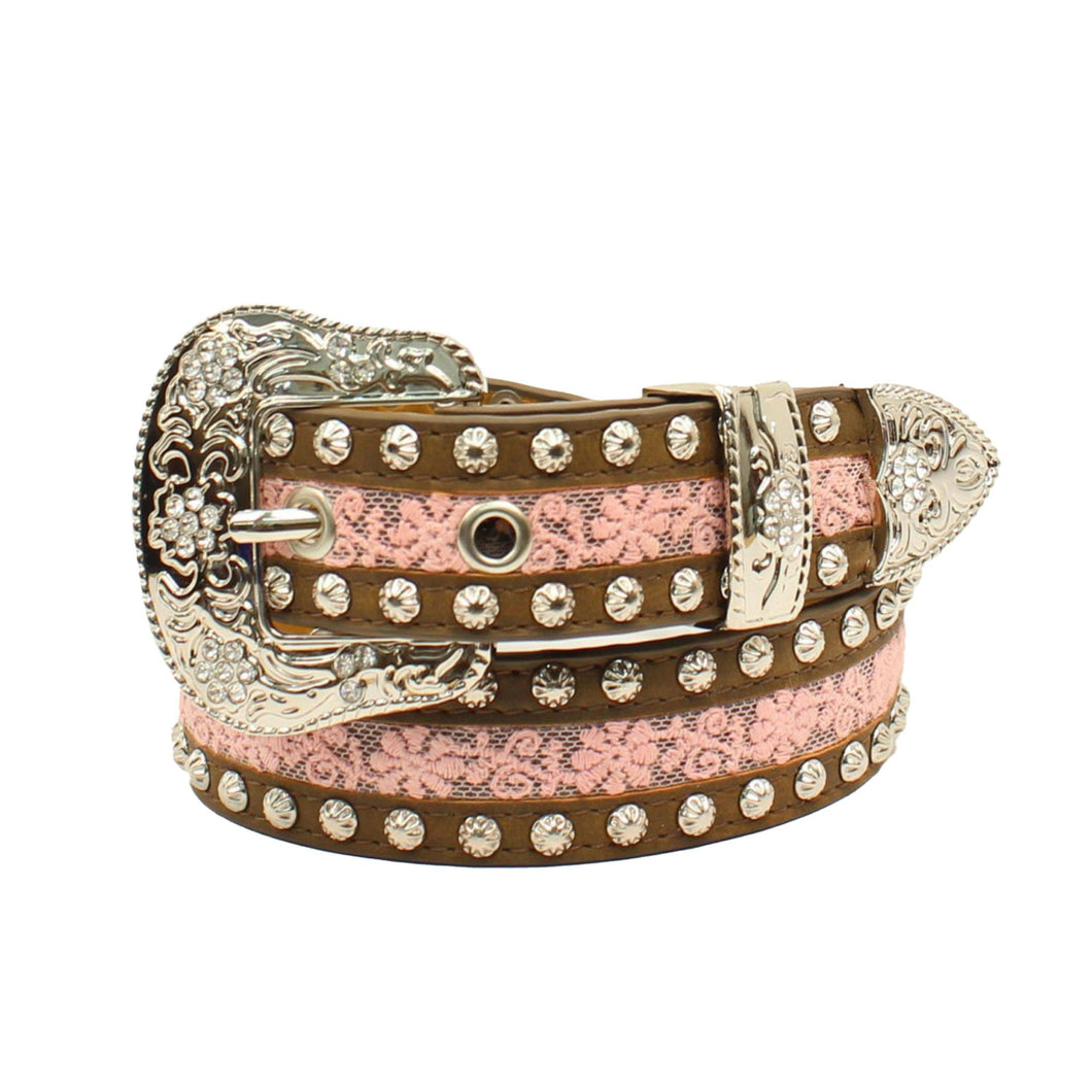 ARIAT GIRLS FLORAL LACE BELT