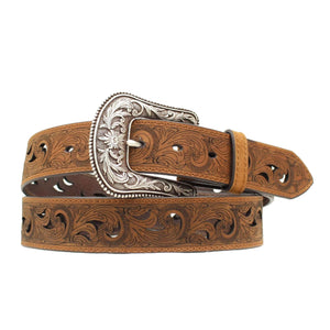 ARIAT WOMENS PRINTED PAISLEY CUTOUT SCROLL BELT