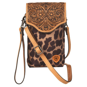 Ariat leopard phone crossbody bag