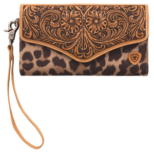 ARIAT LEOPARD CLUTCH WALLET