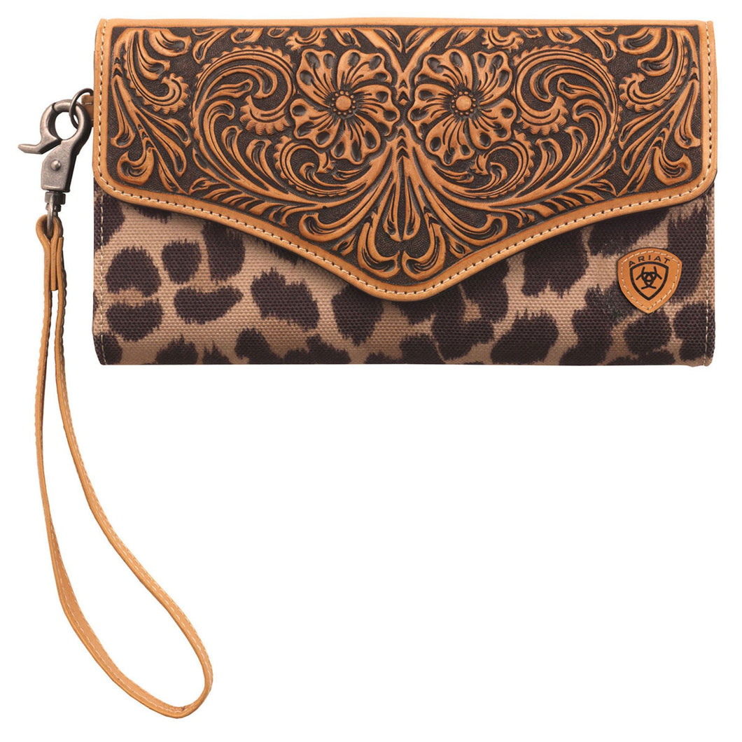 Ariat leopard clutch wallet