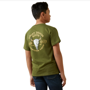 ARIAT BOYS BISON SKULL SHORT SLEEVE TEE