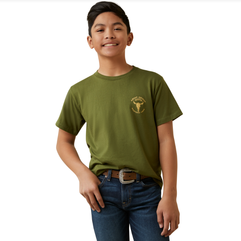 ARIAT BOYS BISON SKULL SHORT SLEEVE TEE