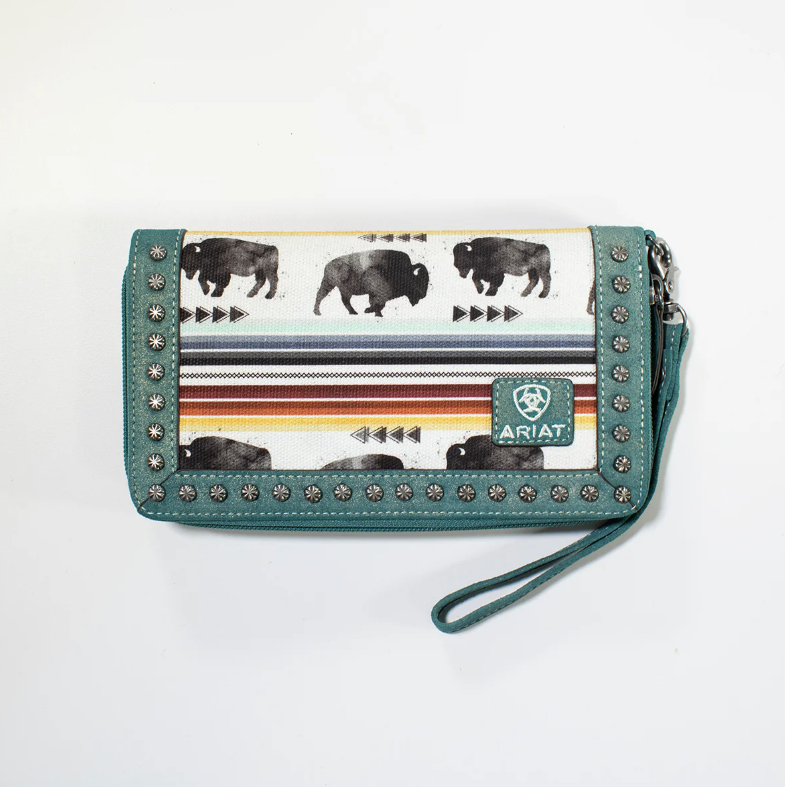 Ariat Clutch Wallet - Buffalo Print